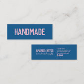 Carte De Visite Mini Rustique moderne bleu rose cadeau vendeur (Devant / Derrière)