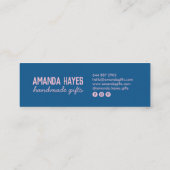 Carte De Visite Mini Rustique moderne bleu rose cadeau vendeur (Dos)