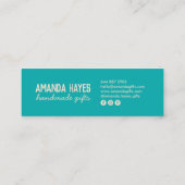 Carte De Visite Mini Rustique moderne turquoise cadeaux fait main vende (Dos)