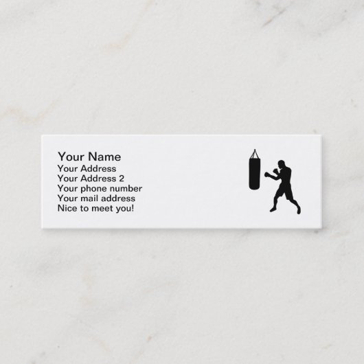 Carte De Visite Mini Sac de sable à boxe (Devant)