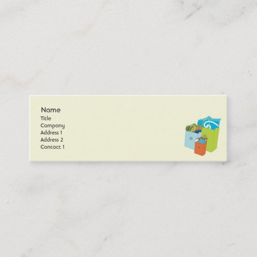 Carte De Visite Mini Sacs à provisions - maigres (Devant)