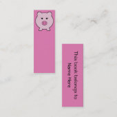 Carte De Visite Mini Sadie le cochon rose ~ Cute Girly Kawaii (Devant / Derrière)