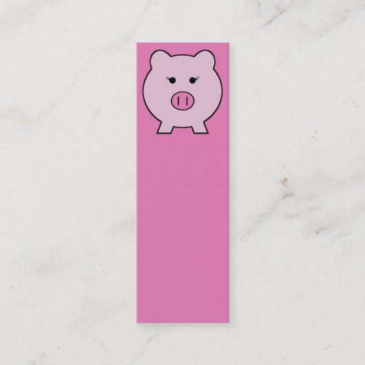 Carte De Visite Mini Sadie le cochon rose ~ Cute Girly Kawaii (Devant)