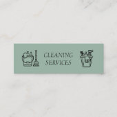 Carte De Visite Mini Sage Green Cleaning Services Company (Devant)