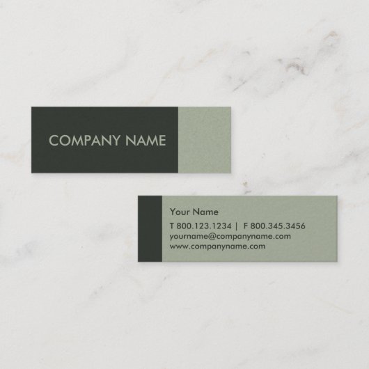 Carte De Visite Mini Sage Vert Moderne (Devant / Derrière)