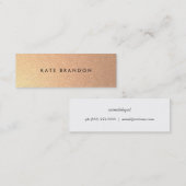 Carte De Visite Mini Salon de beauté simple et moderne Faux Gold (Devant / Derrière)