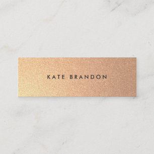 Carte De Visite Mini Salon de beauté simple et moderne Faux Gold