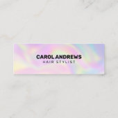 Carte De Visite Mini Salon de coiffeur Holographique Pastel Clean (Dos)