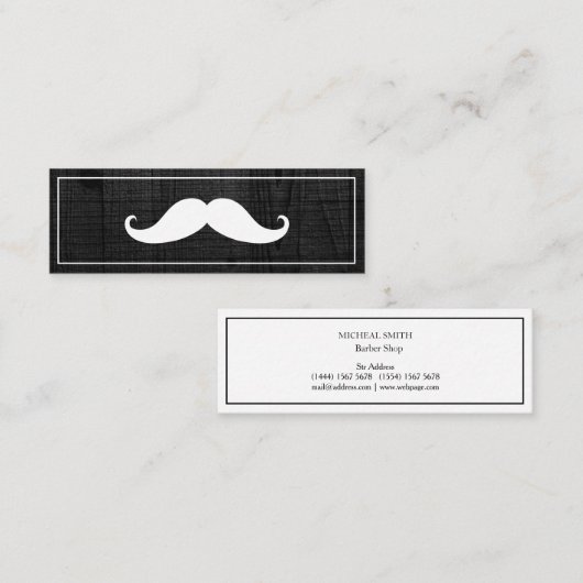 Carte De Visite Mini Salon de coiffeur Simple Moderne à moustache Mini (Devant / Derrière)