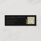 Carte De Visite Mini Salon de coiffure Bronze Pieuvre Code Qr Icônes so (Dos)