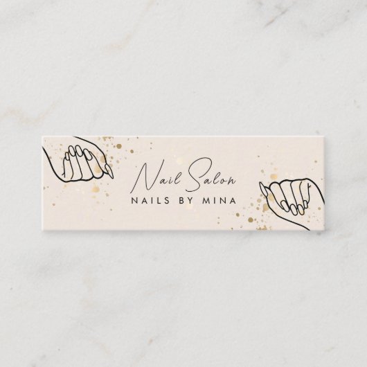 Carte De Visite Mini Salon Neutre Gold Spectres Main Nail (Devant)