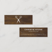 Carte De Visite Mini Salon Shears Bois rustique (Devant / Derrière)