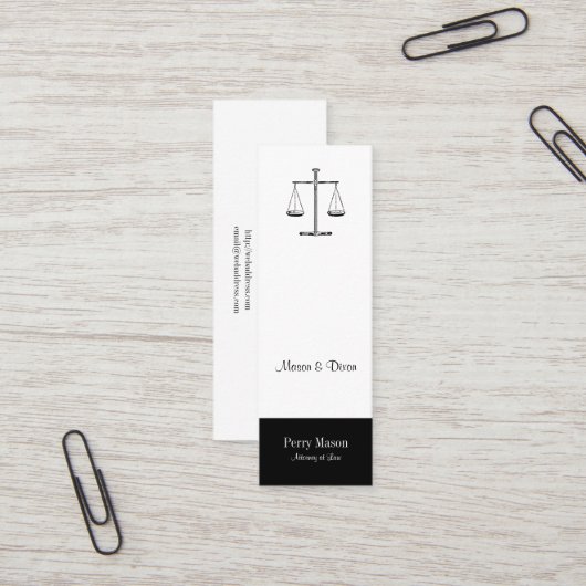 Carte De Visite Mini Scales de justice (Devant/Arrière en situation)