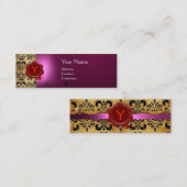 Carte De Visite Mini SCEAU CIRE DOMMASQUE PARCHEMENT MONOGRAMME rose (Devant / Derrière)