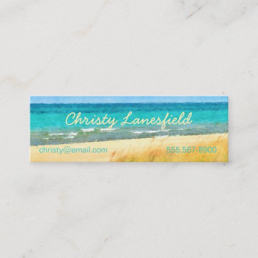 Carte De Visite Mini Scène de plage d'été (Devant)