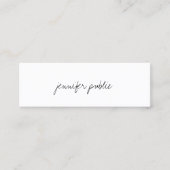 Carte De Visite Mini Script à main élégant moderne Modèle simple Joli (Devant)