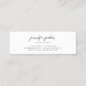 Carte De Visite Mini Script à main élégant moderne Modèle simple Joli (Dos)