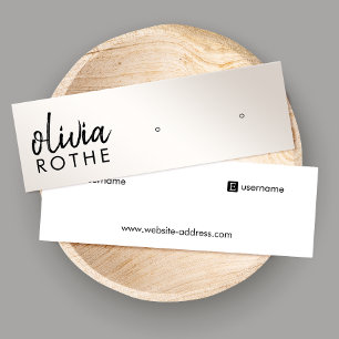 Carte De Visite Mini Script Champagne Gold Gradient Stud oreille Mini