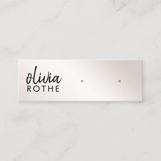 Carte De Visite Mini Script Champagne Gold Gradient Stud oreille Mini (Devant)