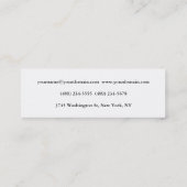 Carte De Visite Mini Script classique gris blanc (Dos)