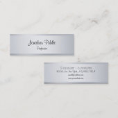 Carte De Visite Mini Script de calligraphie argentée moderne Modèle élé (Devant / Derrière)
