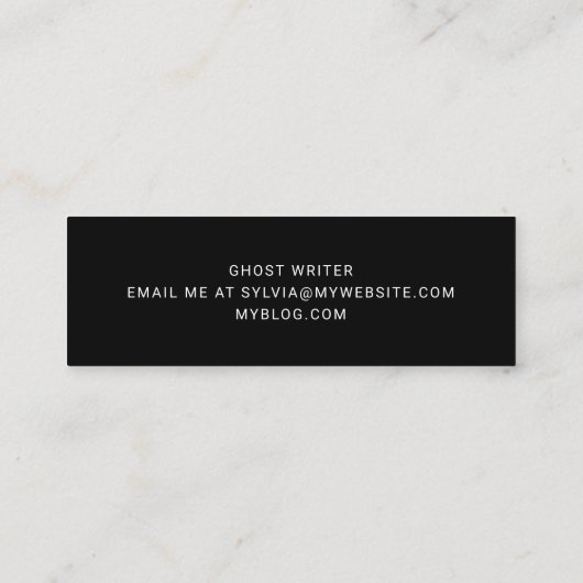 Carte De Visite Mini Script de nom de signature personnalisé simple (Dos)