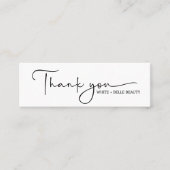 Carte De Visite Mini Script de remise de fidélité Merci (Devant)