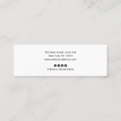 Carte De Visite Mini Script de signature, Mi professionnel noir moderne (Dos)