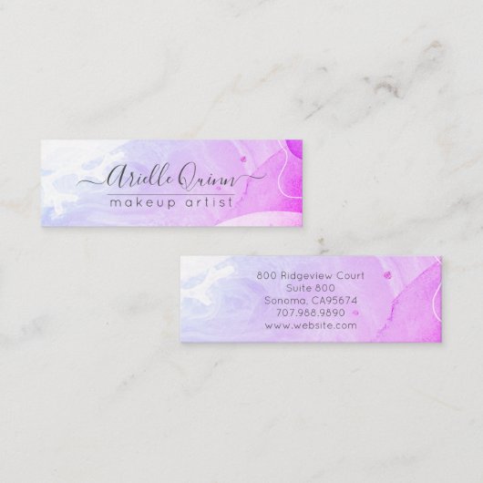 Carte De Visite Mini Script des formes d'aquarelle Abstraites (Devant / Derrière)