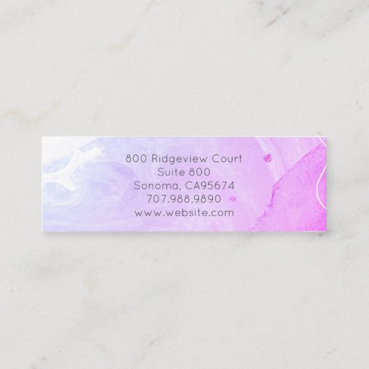 Carte De Visite Mini Script des formes d'aquarelle Abstraites (Dos)