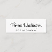 Carte De Visite Mini Script élégant de code QR professionnel (Devant)