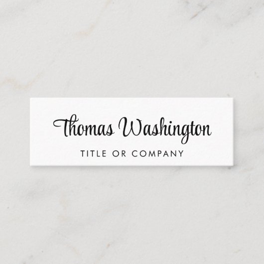 Carte De Visite Mini Script élégant de code QR professionnel (Devant)