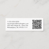 Carte De Visite Mini Script élégant de code QR professionnel (Dos)