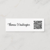 Carte De Visite Mini Script élégant de code QR professionnel minimal (Devant)
