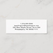 Carte De Visite Mini Script élégant de code QR professionnel minimal (Dos)