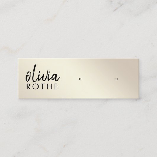 Carte De Visite Mini Script Gold Gradient Boucles d'oreille (Devant)