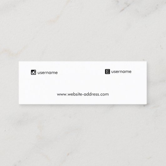 Carte De Visite Mini Script Gold Gradient Boucles d'oreille (Dos)