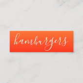 Carte De Visite Mini script hamburgers (Devant)