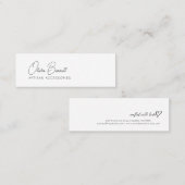 Carte De Visite Mini Script Heart Earring display holder (Devant / Derrière)