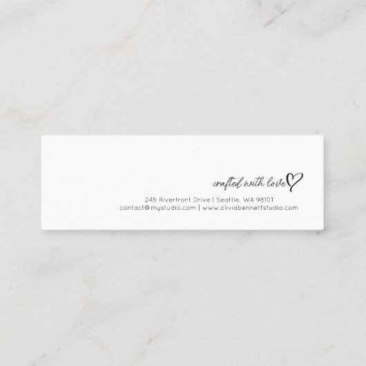 Carte De Visite Mini Script Heart Earring display holder (Dos)