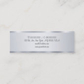 Carte De Visite Mini Script manuscrit élégant Modèle moderne argent (Dos)