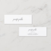 Carte De Visite Mini Script manuscrit élégant moderne Modèle simple (Devant / Derrière)