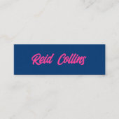 Carte De Visite Mini Script moderne bleu et rose gras (Devant)