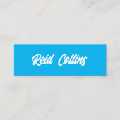 Carte De Visite Mini Script moderne Cobalt Blue Bold (Devant)