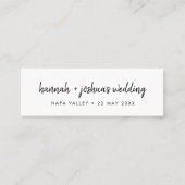 Carte De Visite Mini Script moderne | Mini carte Signet de mariage Favo (Devant)