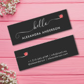 Carte De Visite Mini Script moderne minimal Hello Coeur
