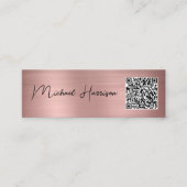 Carte De Visite Mini Script moderne QR Code Professional Rose Gold (Devant)