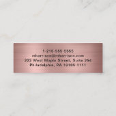 Carte De Visite Mini Script moderne QR Code Professional Rose Gold (Dos)