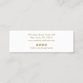 Carte De Visite Mini Script moderne Turquoise Blue Bold (Dos)