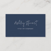 Carte De Visite Mini Script Sicial Media Qr Code Navy Blue (Dos)